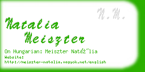 natalia meiszter business card